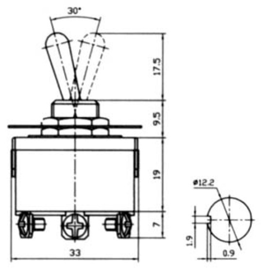 ΔΙΑΚΟΠΤΗΣ TOGGLE ON-ON ΔΙΠΟΛΙΚΟΣ 6P 10A/250V