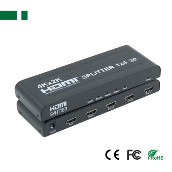 ANGA PS-1004-4K HDMI Splitter, 1 Εισόδου – 4 Εξόδων, 3D 1080P@60Hz, HDMI 1.4Α