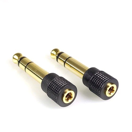 Adaptor επίχρυσο 6,3mm ΑΡΣ  σε 3,5mm  ΘΥΛ (STEREO)